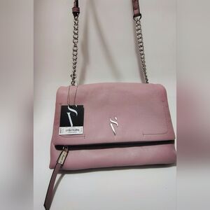 Vera Wang Dusty Pink/Lavender Leather Chain-Shoulder Bag